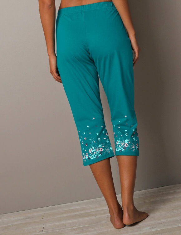 Pantacourt base imprimée bucolique - coton jersey (émeraude) Pantacourt base imprimée bucolique - coton jersey (émeraude)